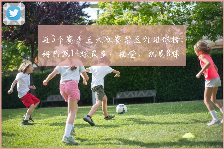 近3个赛季五大联赛禁区外进球榜：姆巴佩14球最多，福登、凯恩8球
